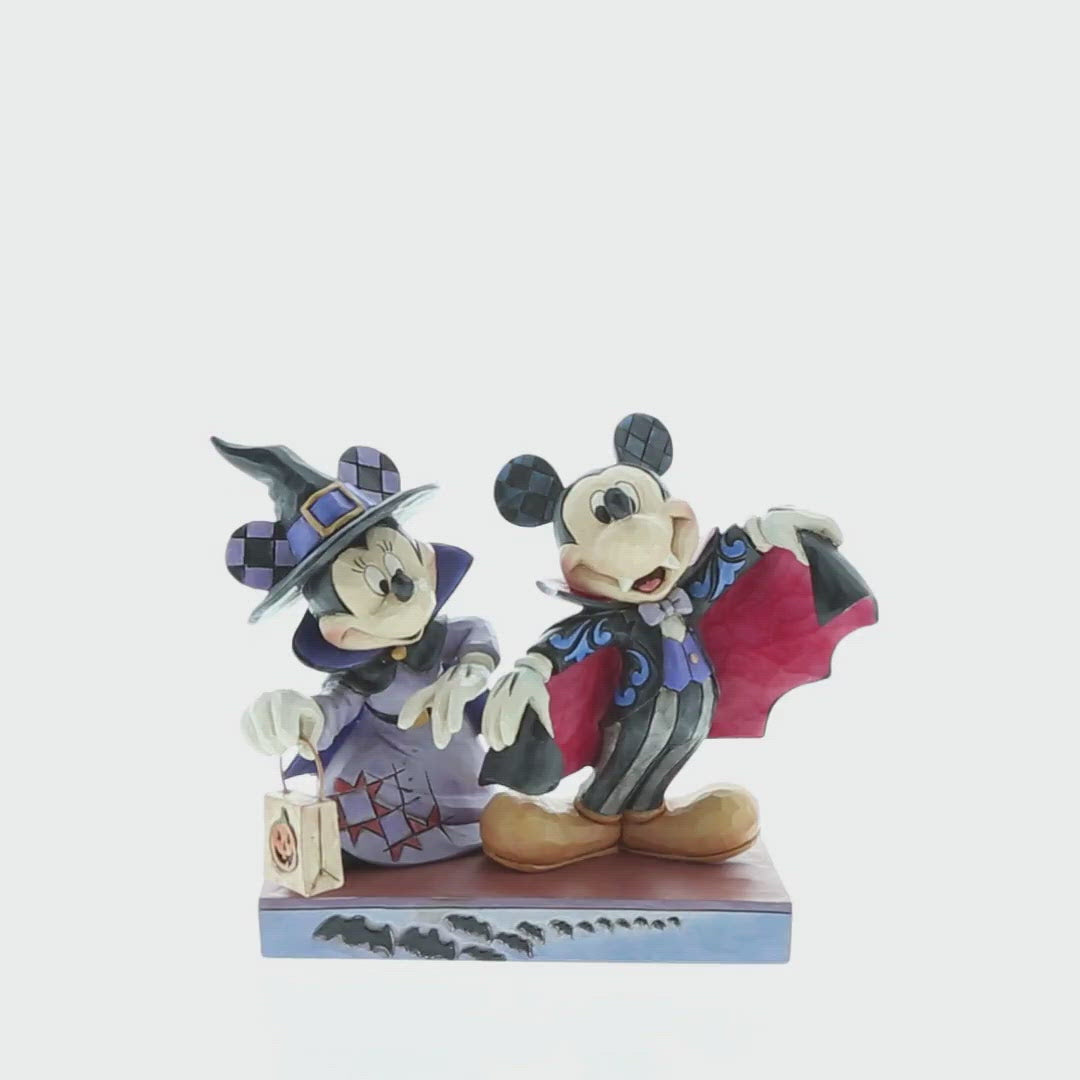 Jim Shore Disney Traditions: Minnie Witch and Vampire Mickey Figurine