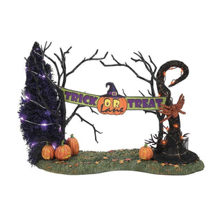 Snow Village Halloween Accessory: Trick or Treat Lane Entrance sparkle-castle