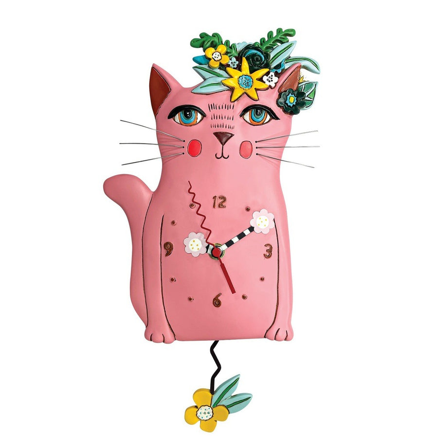 Allen Designs: Pretty Kitty Pink Clock sparkle-castle