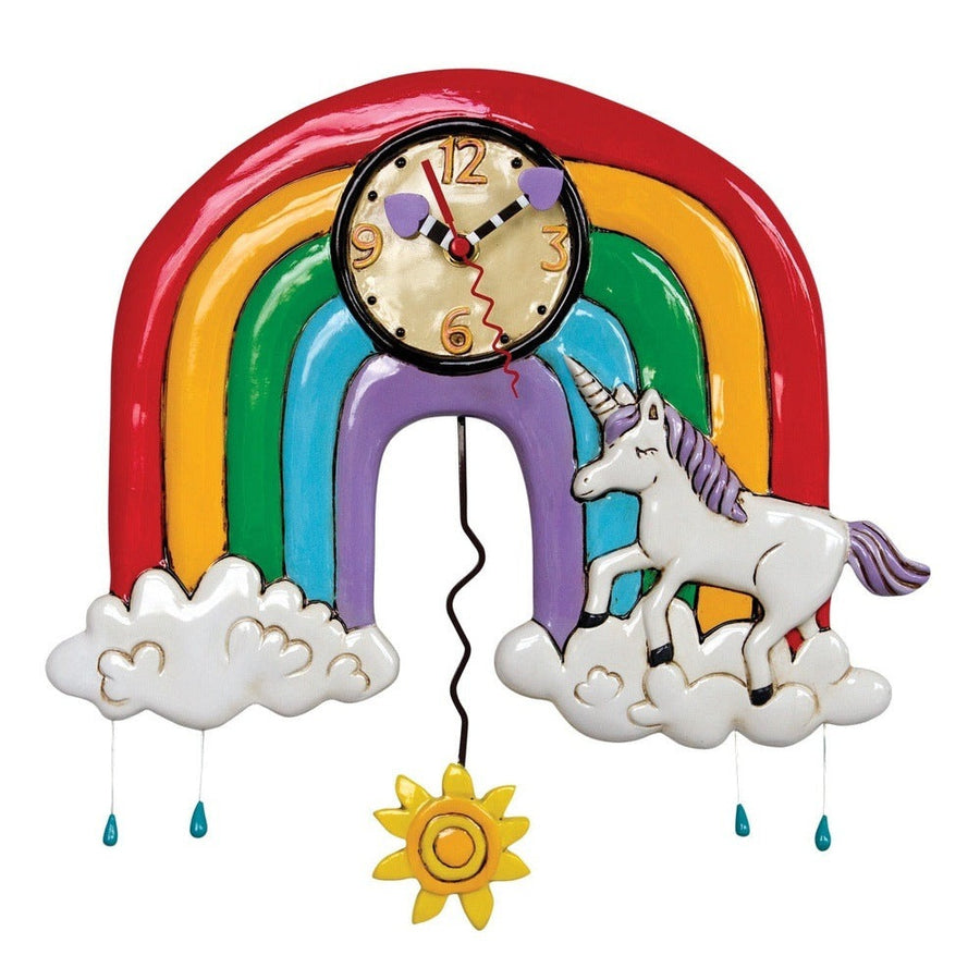 Allen Designs: Rainbows & Unicorns Clock sparkle-castle