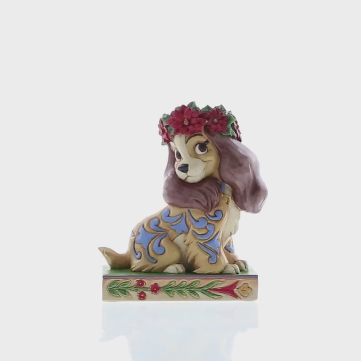 Jim Shore Disney Traditions: Lady Christmas Personality Pose Figurine