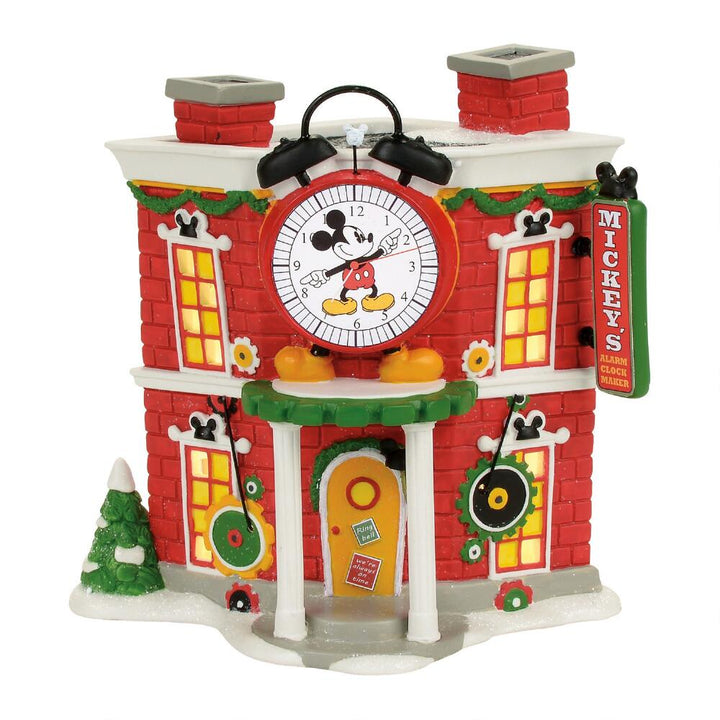 Disney Snow Village: Mickey's Alarm Clock Shop sparkle-castle
