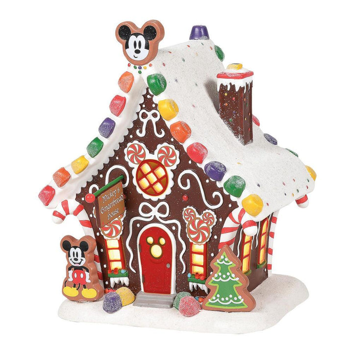 Disney Snow Village: Mickey's Gingerbread House sparkle-castle