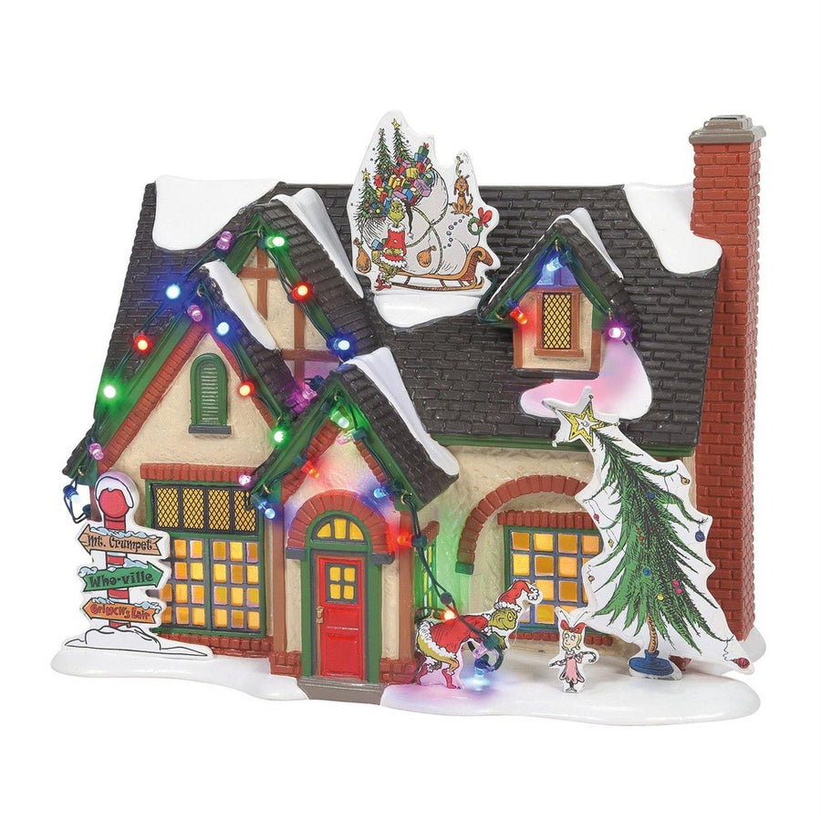 Original Snow Village: The Grinch Themed House sparkle-castle