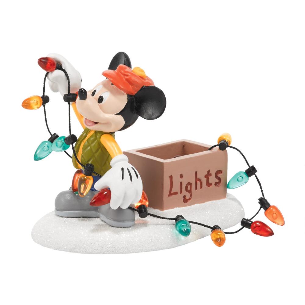 Disney Snow Village Accessory: Mickey Lights Christmas Figurine sparkle-castle
