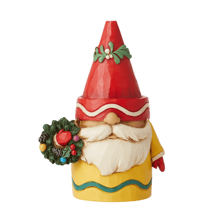 Jim Shore Crayola: Gnome Holding Wreath Figurine sparkle-castle