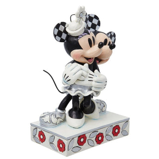 Jim Shore Disney Traditions: 100th Anniversary Mickey Holding Minnie Figurine sparkle-castle
