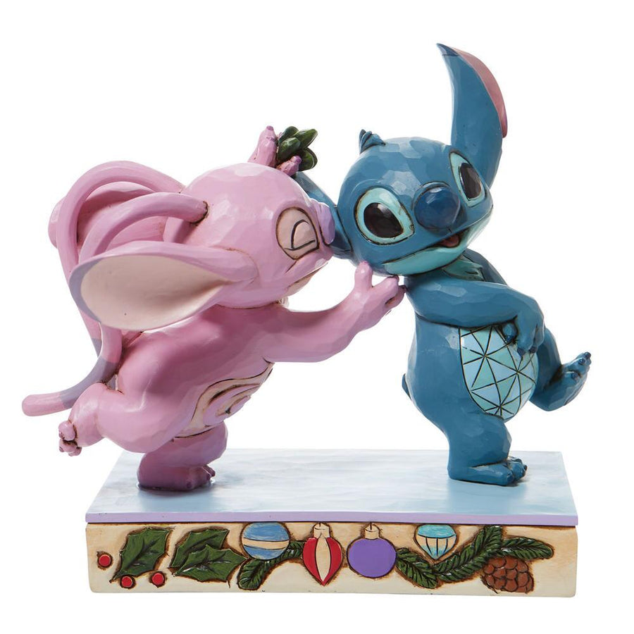 Jim Shore Disney Traditions: Angel Stitch Mistletoe Figurine sparkle-castle