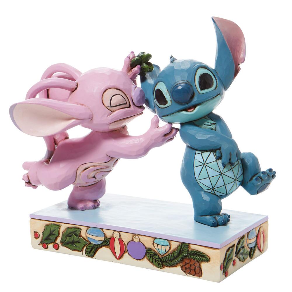 Jim Shore Disney Traditions: Angel Stitch Mistletoe Figurine sparkle-castle