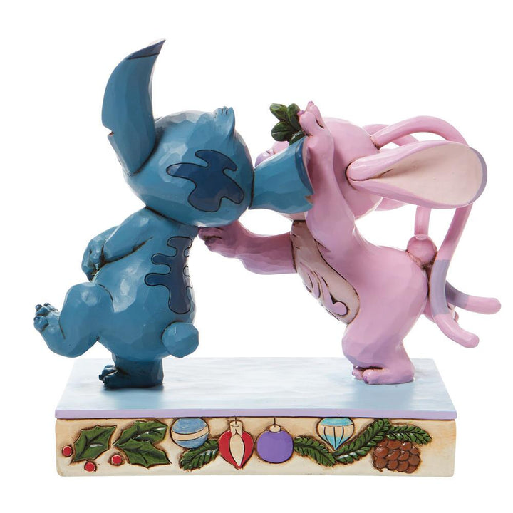 Jim Shore Disney Traditions: Angel Stitch Mistletoe Figurine sparkle-castle