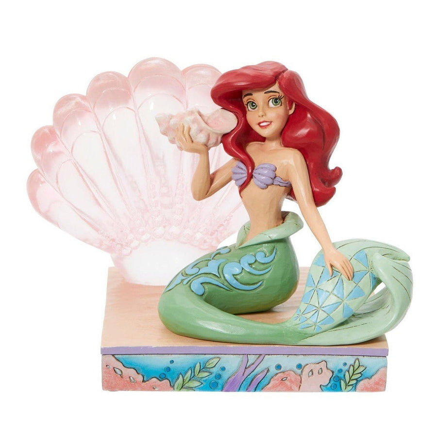 Jim Shore Disney Traditions: Ariel With Clear Resin Shell Figurine sparkle-castle