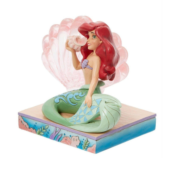 Jim Shore Disney Traditions: Ariel With Clear Resin Shell Figurine sparkle-castle
