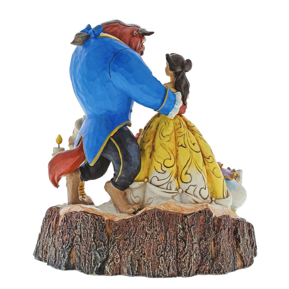 Jim Shore Disney Traditions: Beauty Beast Carved Heart Figurine sparkle-castle