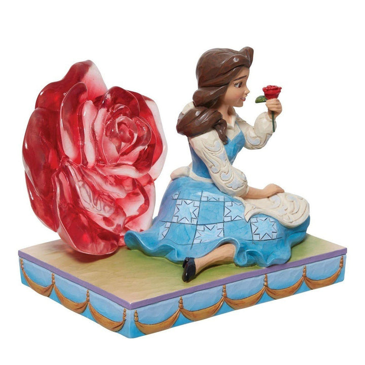 Jim Shore Disney Traditions: Belle With Clear Resin Rose Figurine sparkle-castle