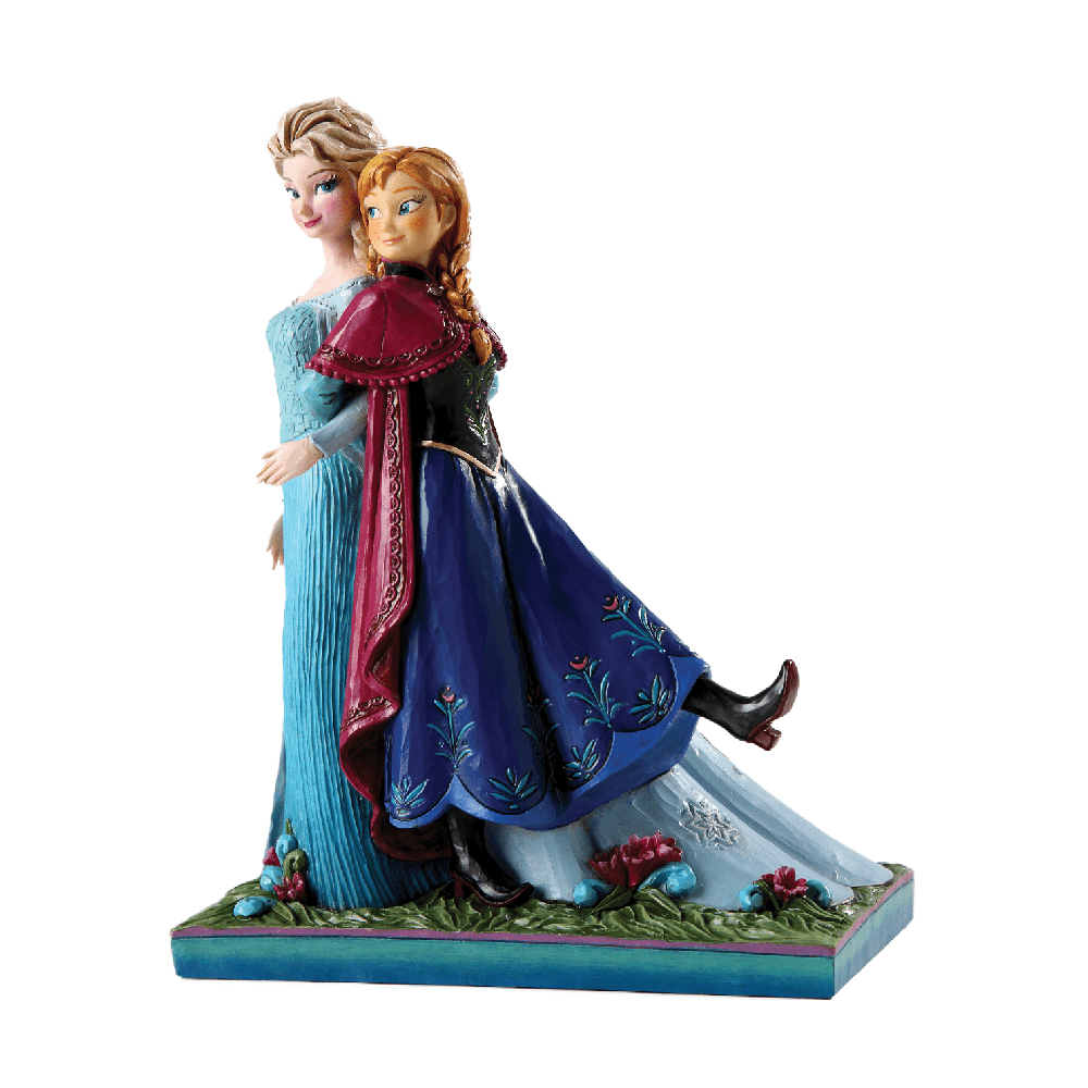 Jim Shore Disney Traditions: Frozen Elsa and Anna Figurine sparkle-castle