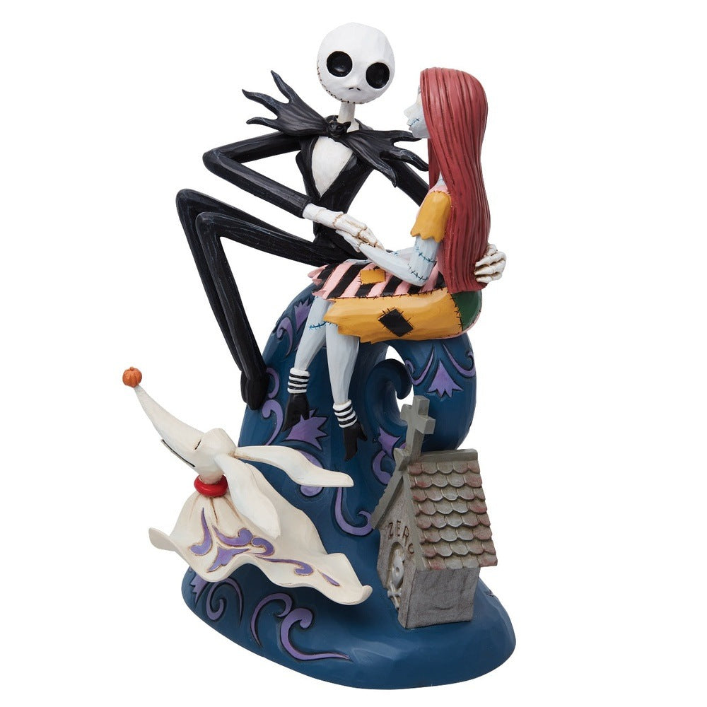 Jim Shore Disney Traditions: Jack, Sally & Zero on Hill Figurine sparkle-castle