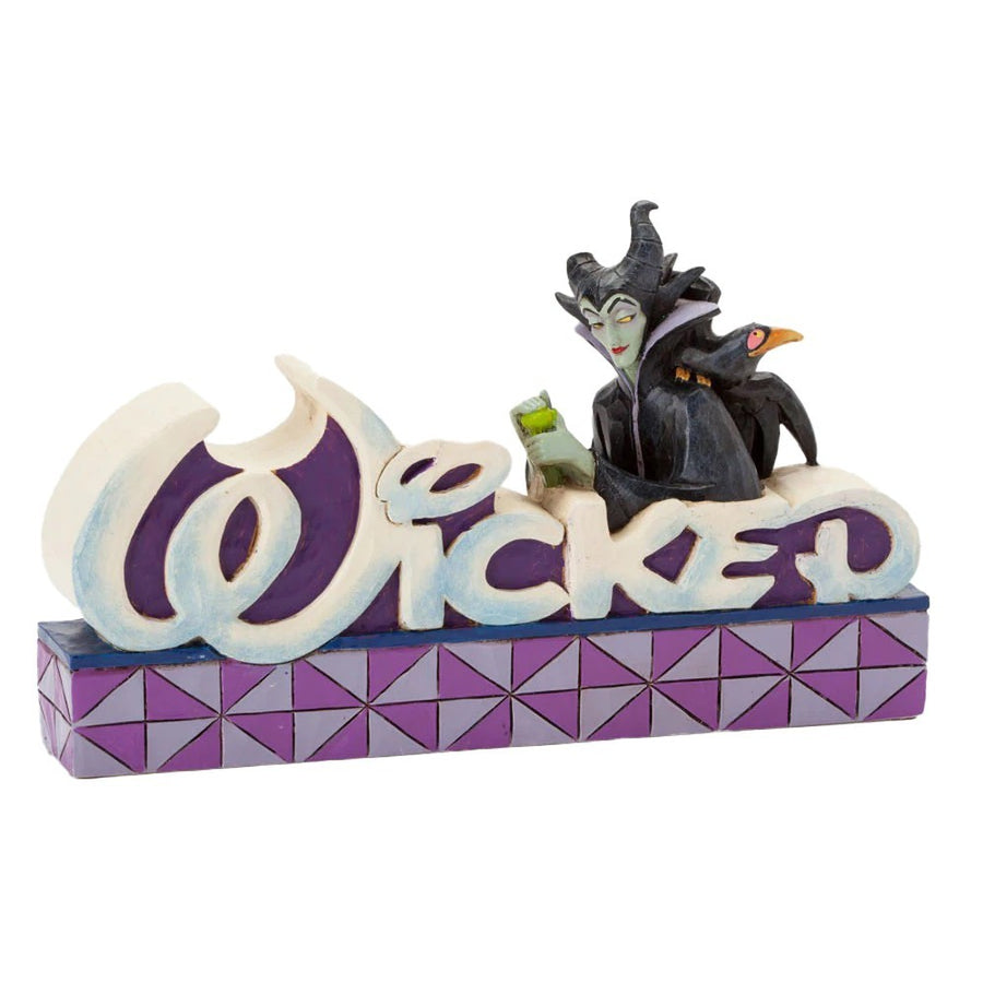 Jim Shore Disney Traditions: Maleficent Word Plaque sparkle-castle