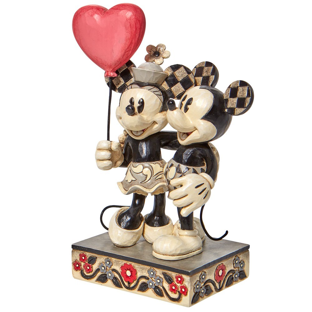Jim Shore Disney Traditions: Mickey Minnie Heart Figurine sparkle-castle