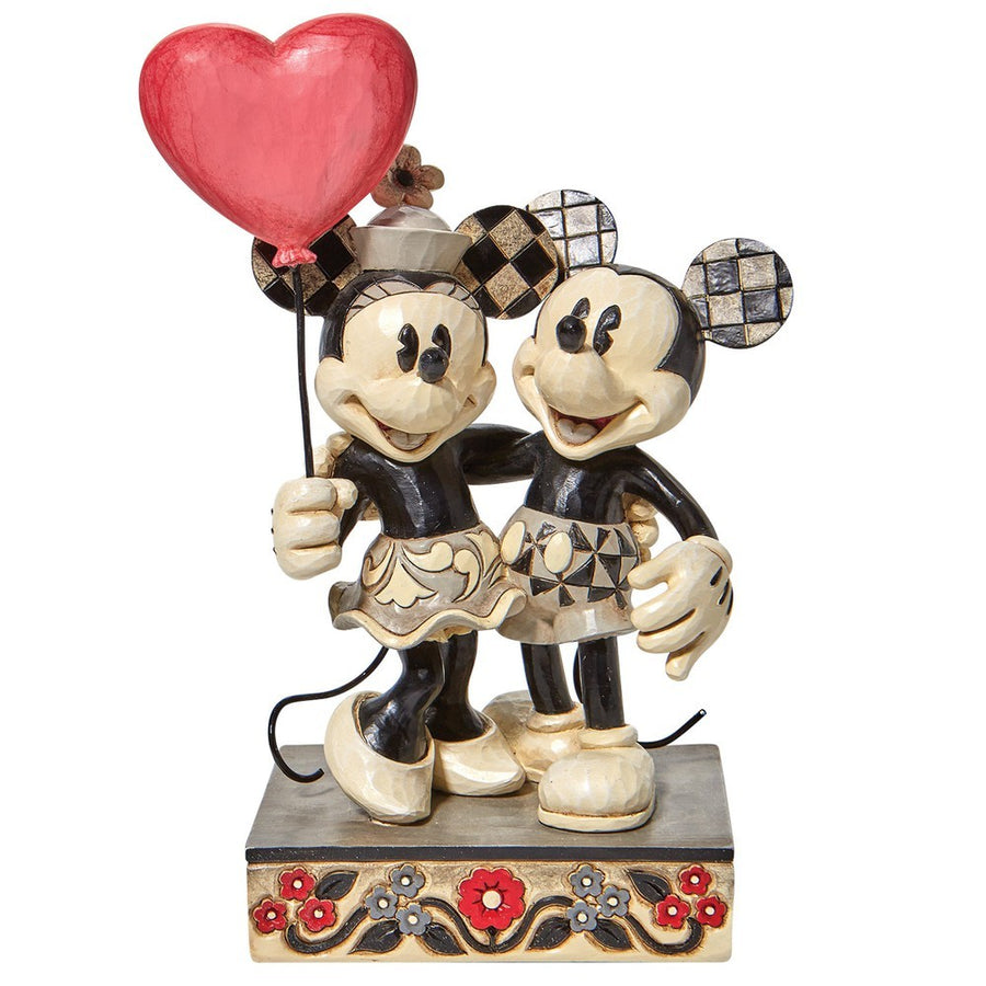 Jim Shore Disney Traditions: Mickey Minnie Heart Figurine sparkle-castle