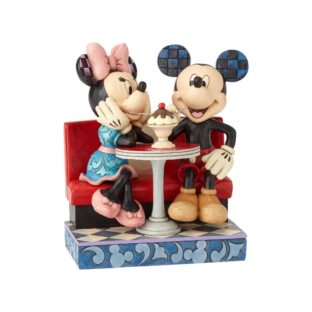 Jim Shore Disney Traditions: Mickey Minnie Mouse Soda Shop Figurine sparkle-castle