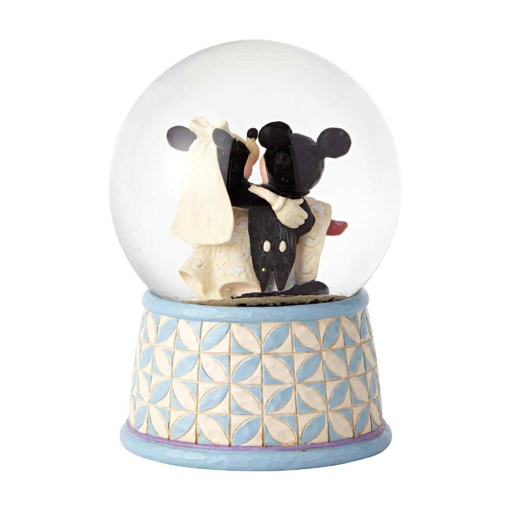 Jim Shore Disney Traditions: Mickey Minnie Wedding MM Waterball sparkle-castle