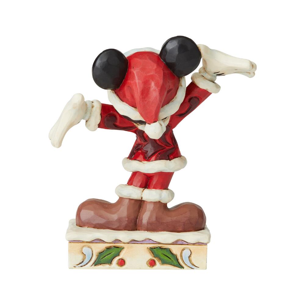 Jim Shore Disney Traditions: Mickey Christmas Personality Pose Figurine sparkle-castle