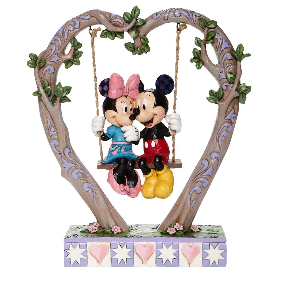 Jim Shore Disney Traditions: Mickey Minnie Swing Figurine sparkle-castle