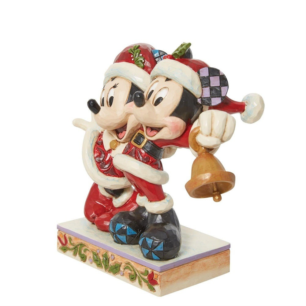 Jim Shore Disney Traditions: Mickey & Minnie Santas Figurine sparkle-castle