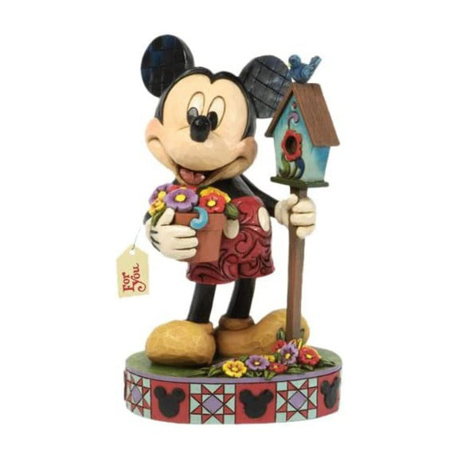 Jim Shore Disney Traditions: Mickey Mouse with Flowers Figurine sparkle-castle