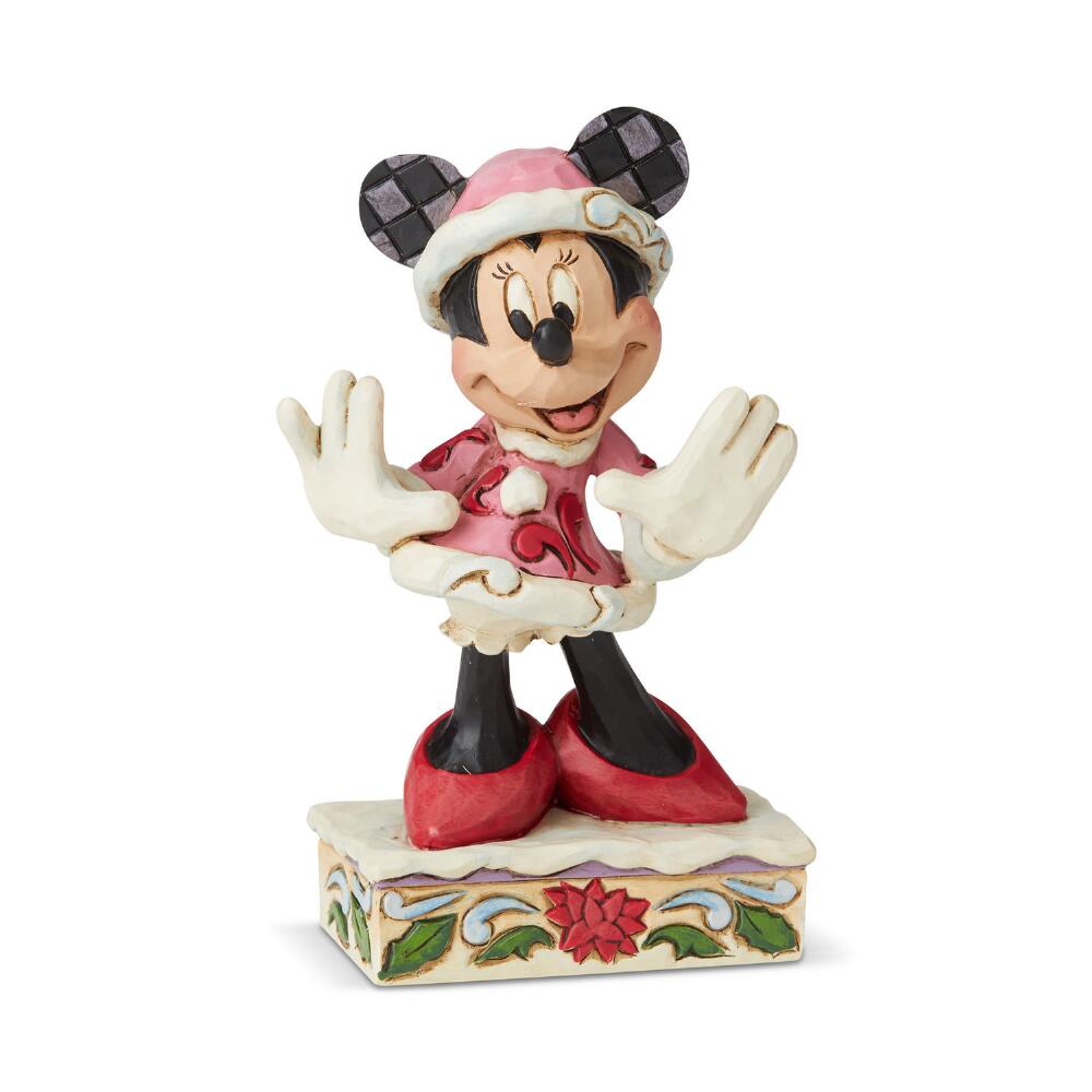 Jim Shore Disney Traditions: Minnie Christmas Personality Pose Figurine sparkle-castle