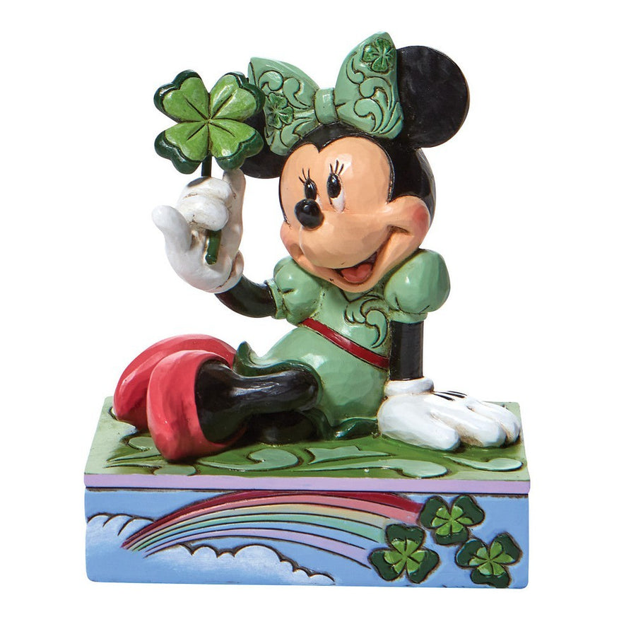 Jim Shore Disney Traditions: Minnie Shamrock Personality Figurine sparkle-castle