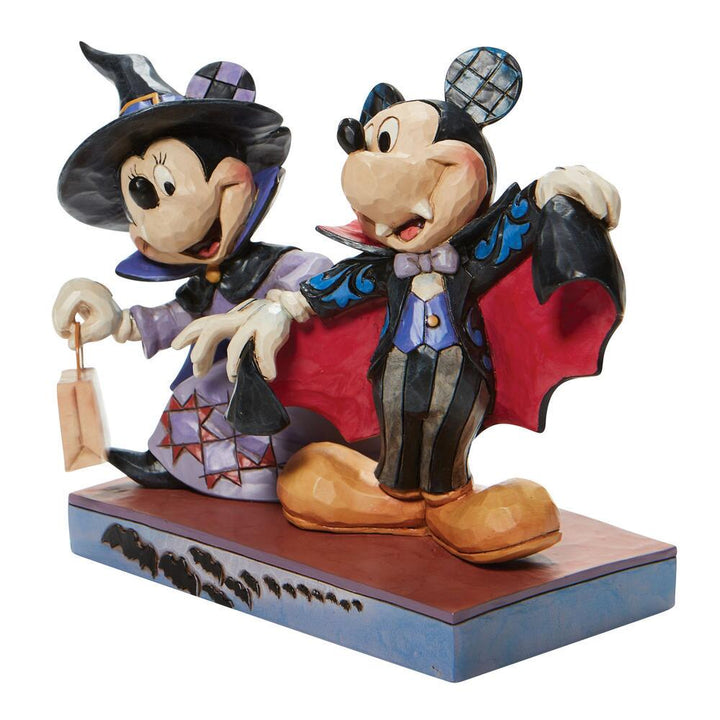 Jim Shore Disney Traditions: Minnie Witch Vampire Mickey Figurine sparkle-castle