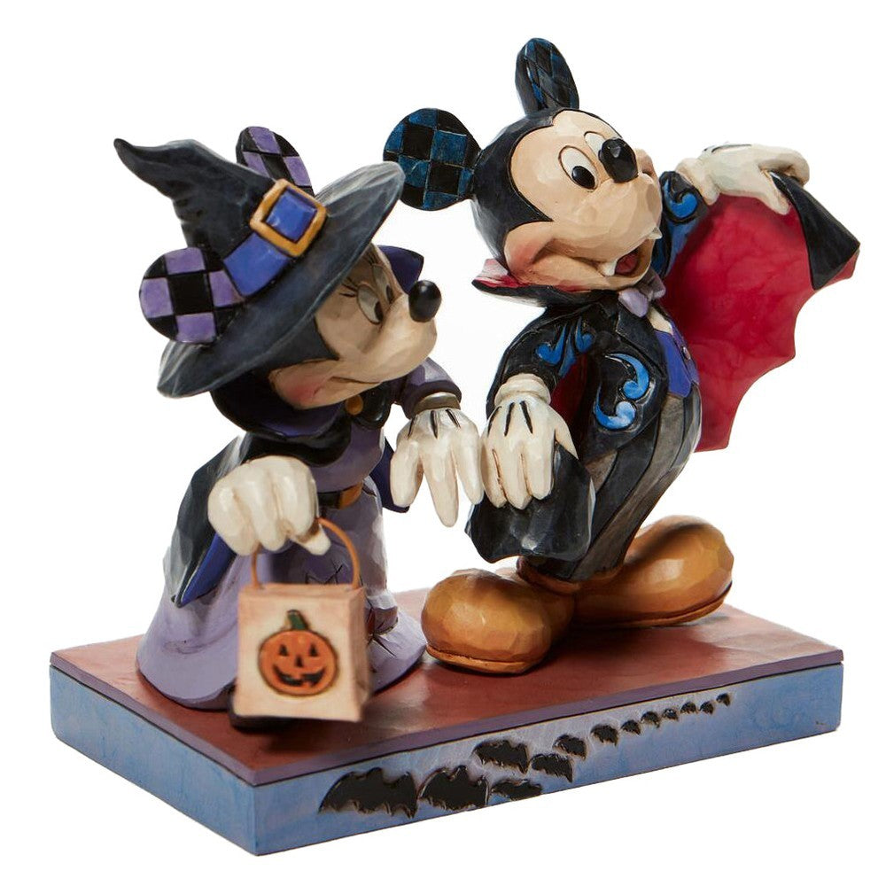 Jim Shore Disney Traditions: Minnie Witch Vampire Mickey Figurine sparkle-castle
