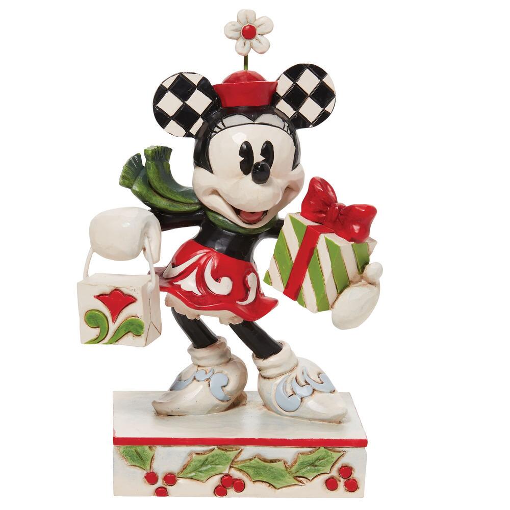 Jim Shore Disney Traditions: Minnie Bag Present Figurine sparkle-castle