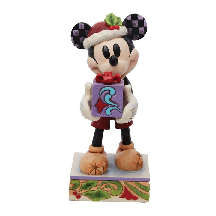 Jim Shore Disney Traditions: Santa Mickey with Gift Figurine sparkle-castle