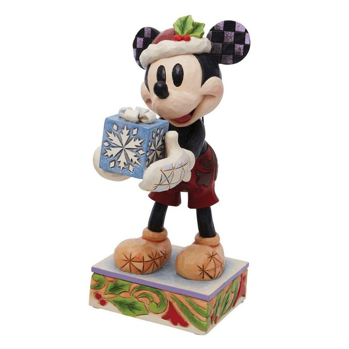 Jim Shore Disney Traditions: Santa Mickey with Gift Figurine sparkle-castle