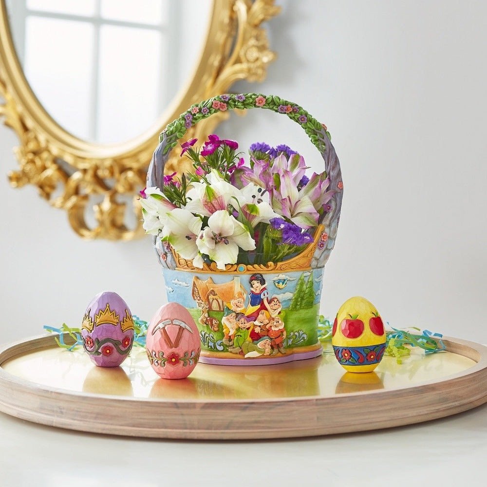 Jim Shore Disney Traditions: Snow White Basket with Eggs Figurine sparkle-castle