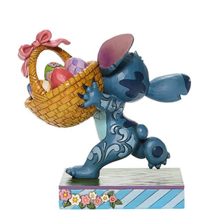 Jim Shore Disney Traditions: Stitch Running Easter Basket Figurine sparkle-castle