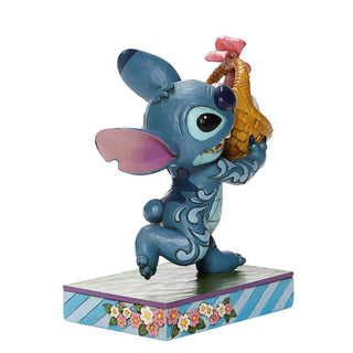 Jim Shore Disney Traditions: Stitch Running Easter Basket Figurine sparkle-castle