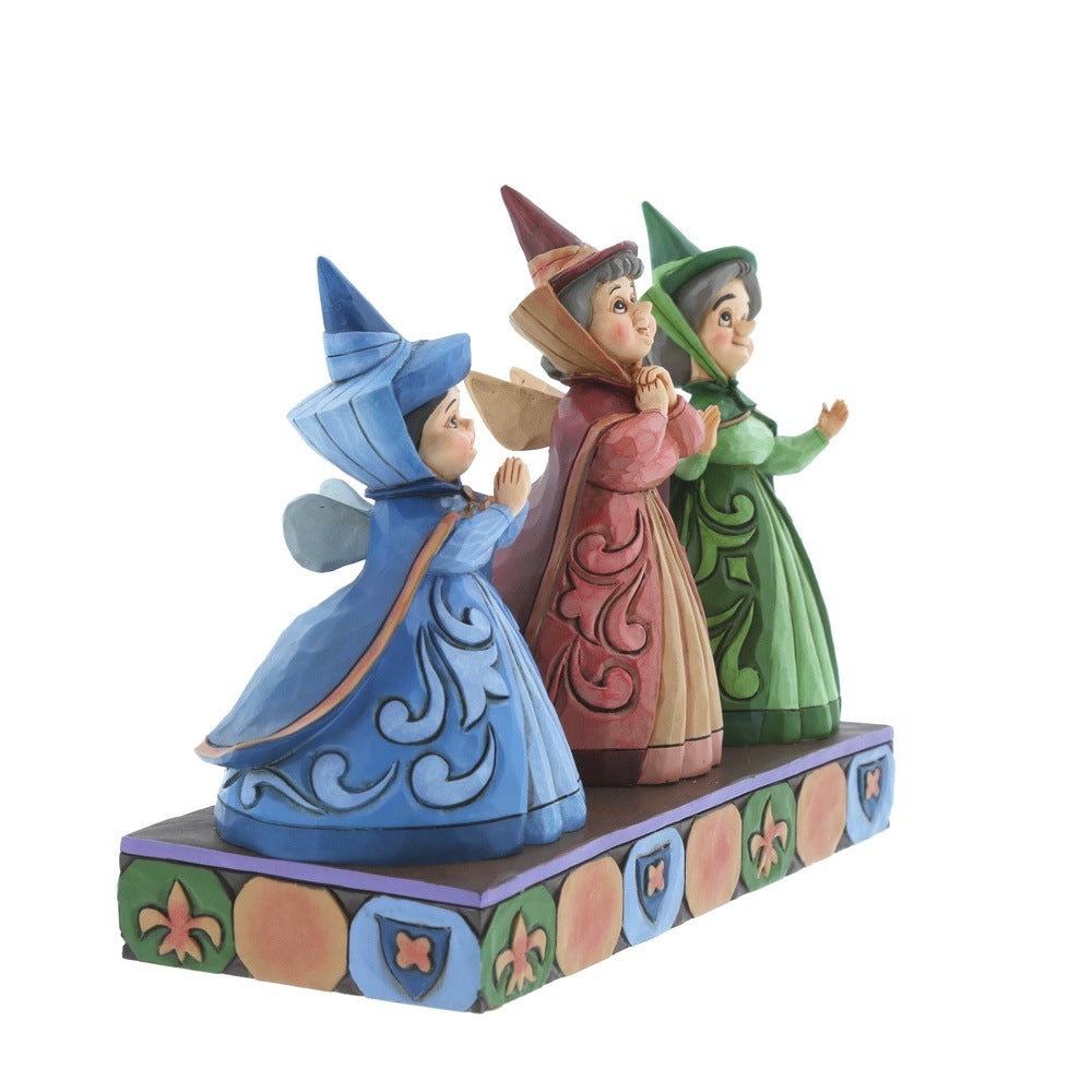 Jim Shore Disney Traditions: Flora, Fauna, and Merryweather Figurine sparkle-castle