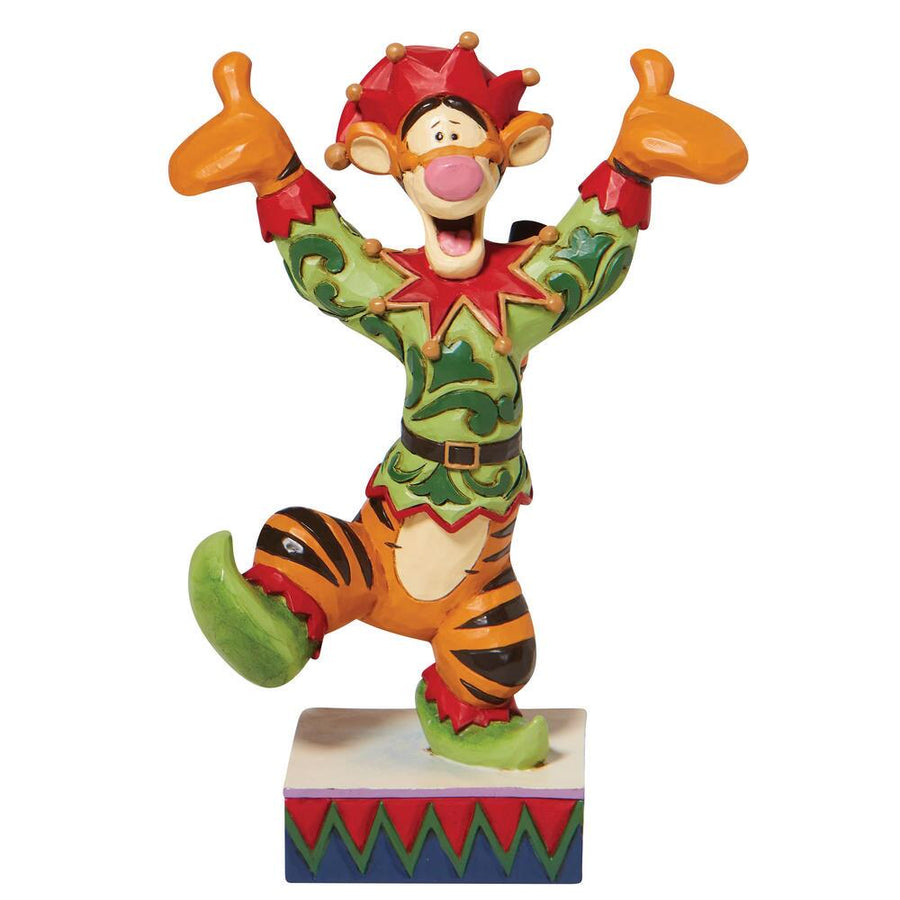 Jim Shore Disney Traditions: Tigger Elf Personality Pose Figurine sparkle-castle