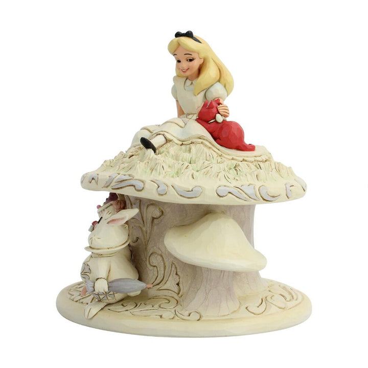 Jim Shore Disney Traditions: White Woodland Alice Wonderland Figurine sparkle-castle