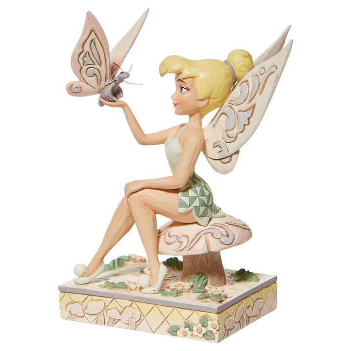 Jim Shore Disney Traditions: White Woodland Tinker Bell Figurine sparkle-castle