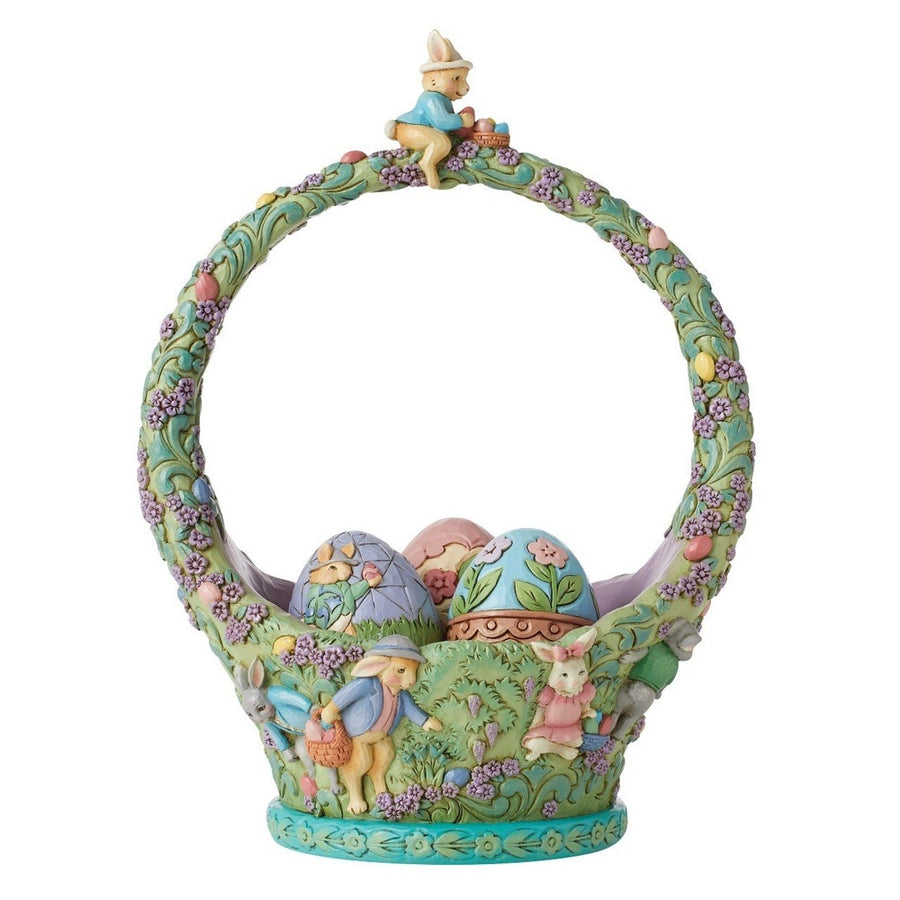 Jim Shore Heartwood Creek: th Annual Hunting Scene Easter Basket Eggs Figurine sparkle-castle