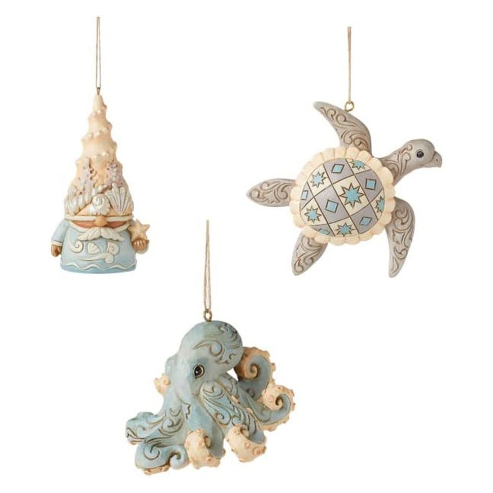 Jim Shore Heartwood Creek: 2022 Coastal Hanging Ornaments, Set of 3 sparkle-castle