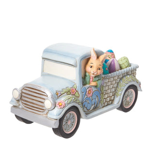 Jim Shore Heartwood Creek: Bunny Hoppy Easter Truck Figurine sparkle-castle