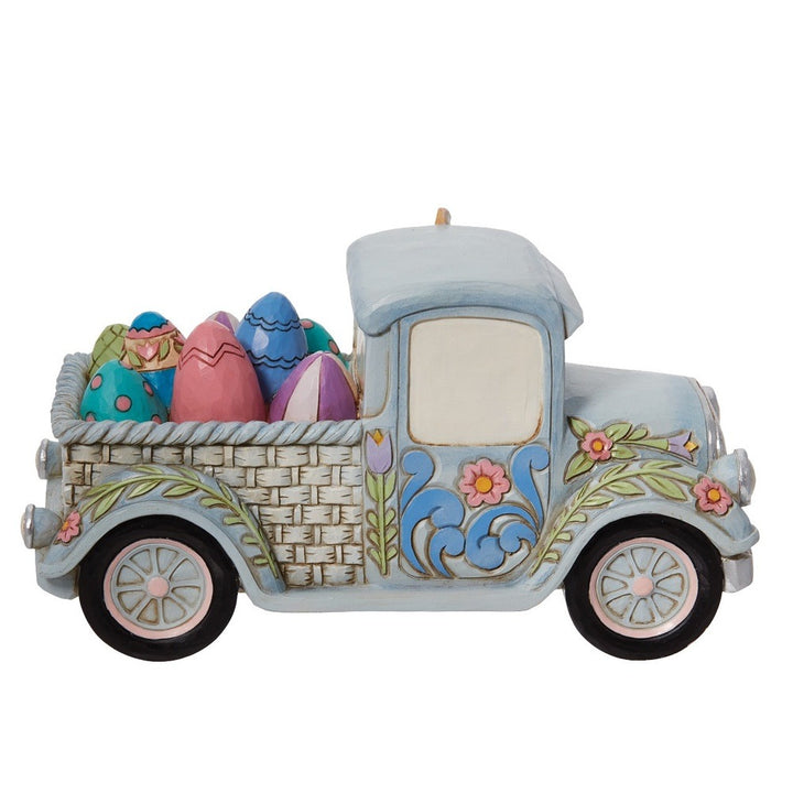 Jim Shore Heartwood Creek: Bunny Hoppy Easter Truck Figurine sparkle-castle