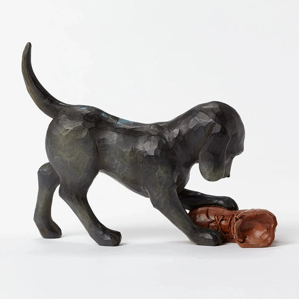 Jim Shore Heartwood Creek: Buster Dog Playing with Shoe Figurine sparkle-castle