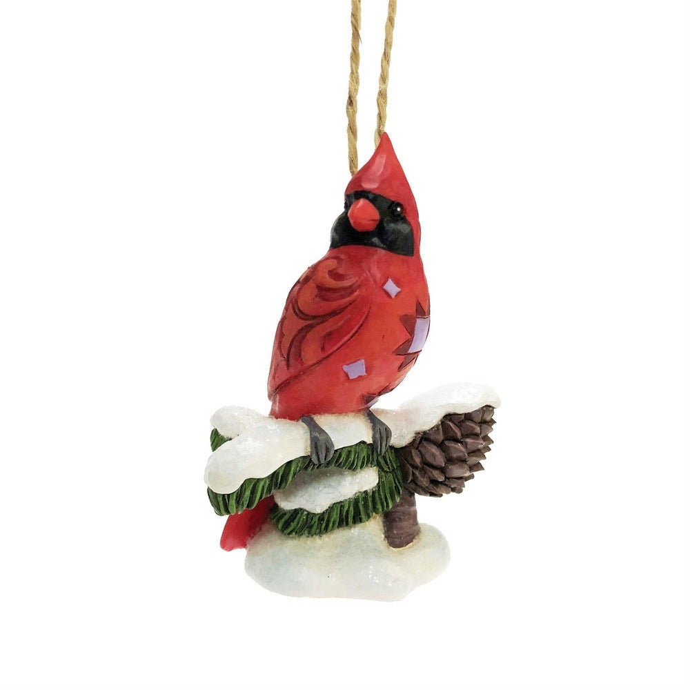 Jim Shore Heartwood Creek: Caring Cardinals Snowy Branch Hanging Ornament sparkle-castle
