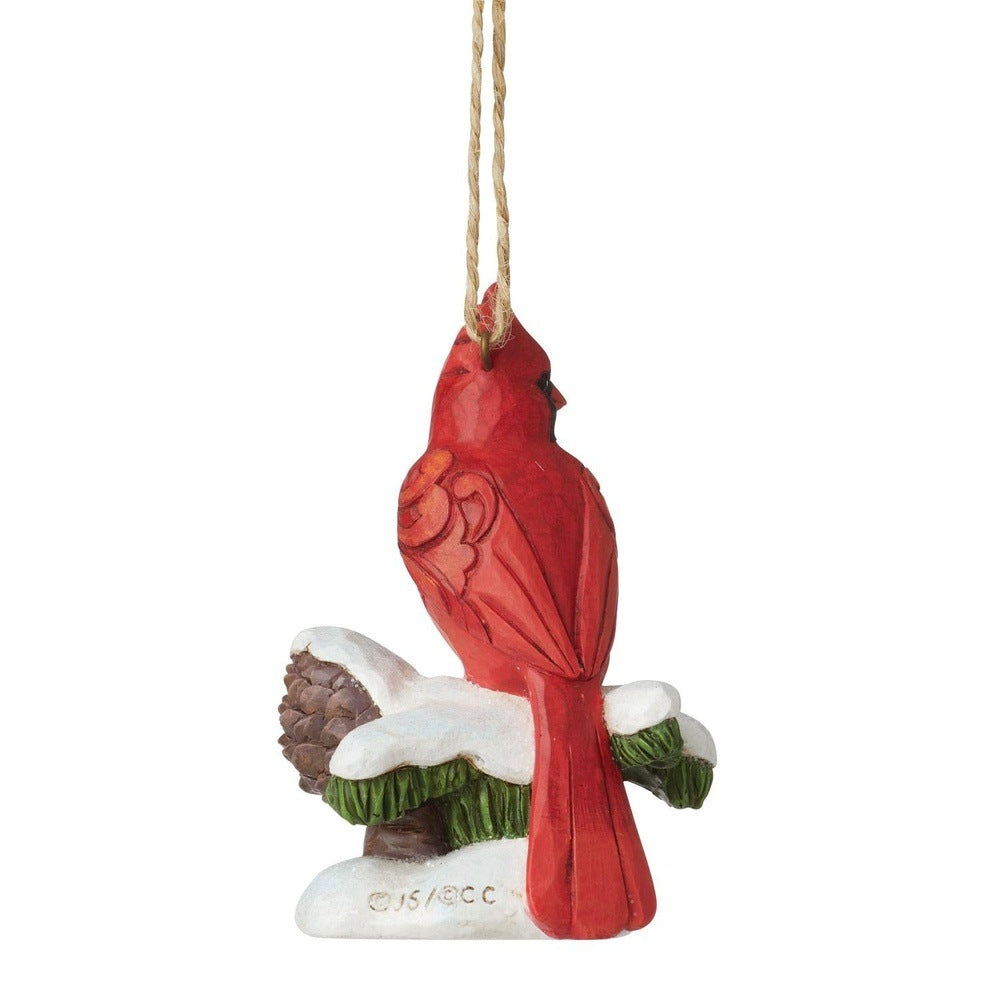 Jim Shore Heartwood Creek: Caring Cardinals Snowy Branch Hanging Ornament sparkle-castle